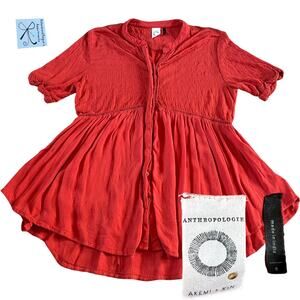 Anthropologie Akemi and Kin Button-up Tunic Top Sz S